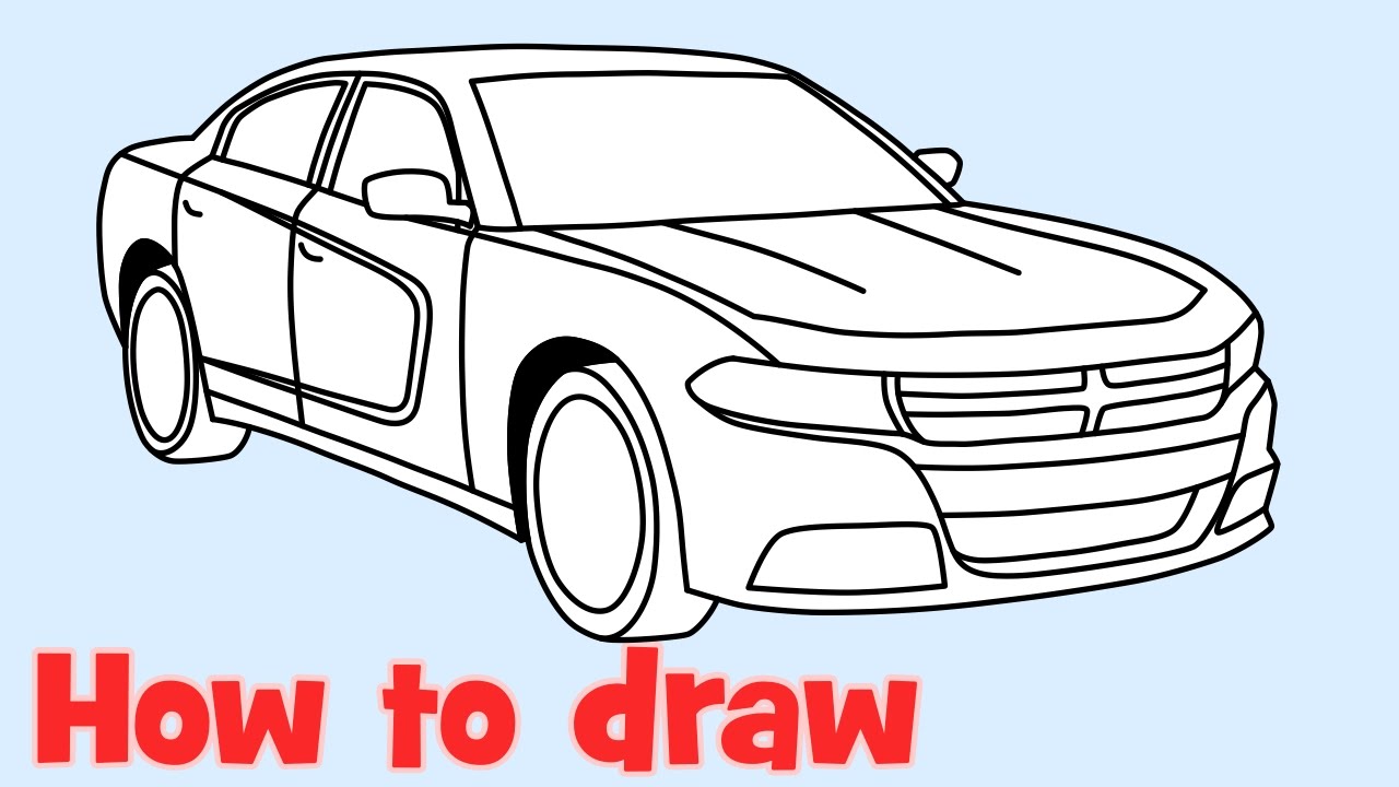 1280x720 How To Draw A Car Dodge Charger Rt 2015