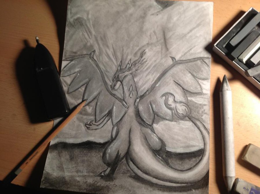 900x672 My First Drawing Of Mega Charizard X By Mcwitherzberry
