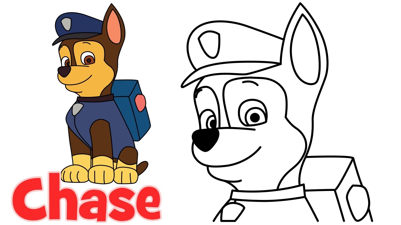 1280x720 How To Draw Chase Paw Patrol Characters Step By Step