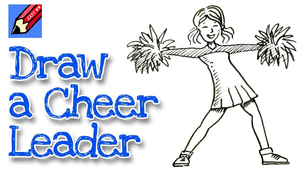 1280x720 How To Draw A Cheerleader Real Easy