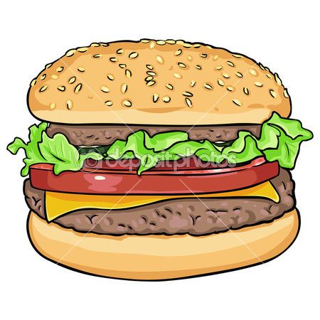 450x450 How To Draw Hamburger Cartoon Illustration