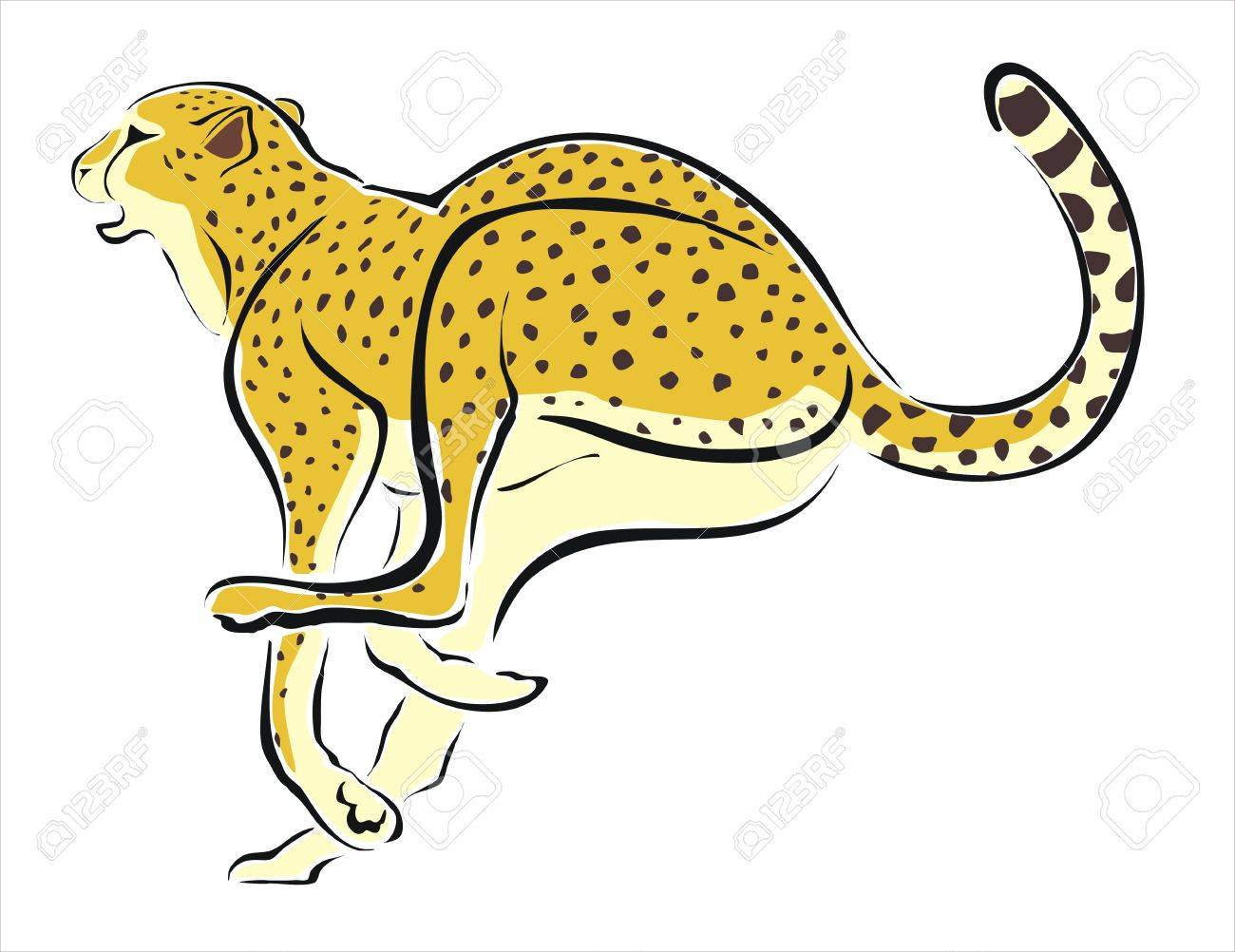 1300x1002 Drawing Of A Cheetah Running Royalty Free Cliparts, Vectors,