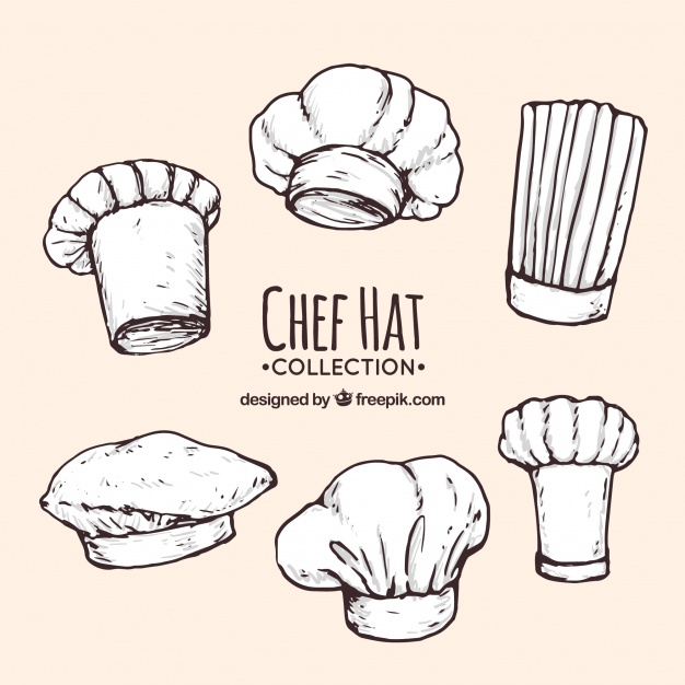 626x626 Assortment Of Hand Drawn Chef Hats Vector Free Download