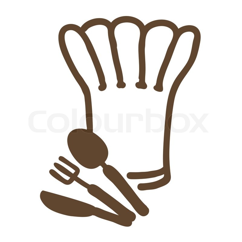 800x800 Ornate Chef Hat With Spoon And Fork Icon For Menu. Drink Art
