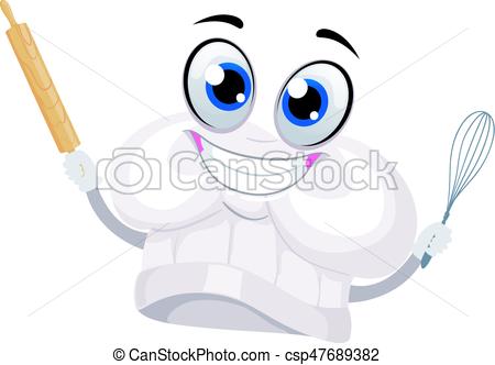 450x332 Vector Illustration Of Chef's Hat Mascot Holding Baking Vector