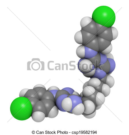 450x470 Chlorhexidine Antiseptic Molecule, Chemical Structure . Stock