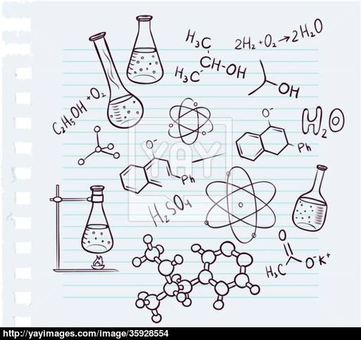 512x482 Hand Draw Chemistry On Background Vector