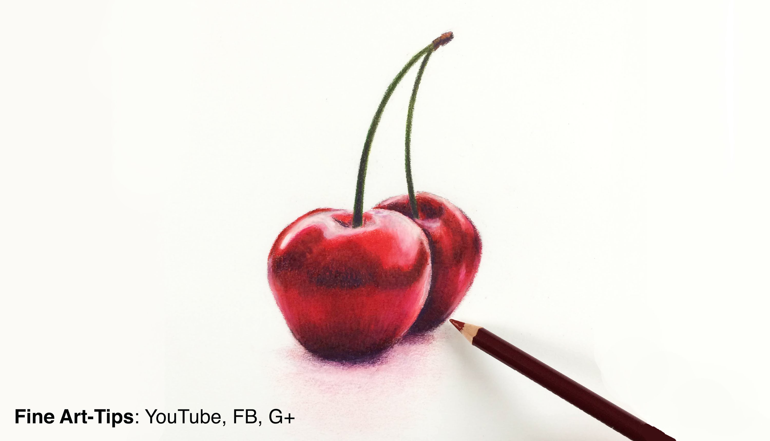3000x1718 Drawing Fruitshow To Draw Cherries With Color Pencils Fine Art