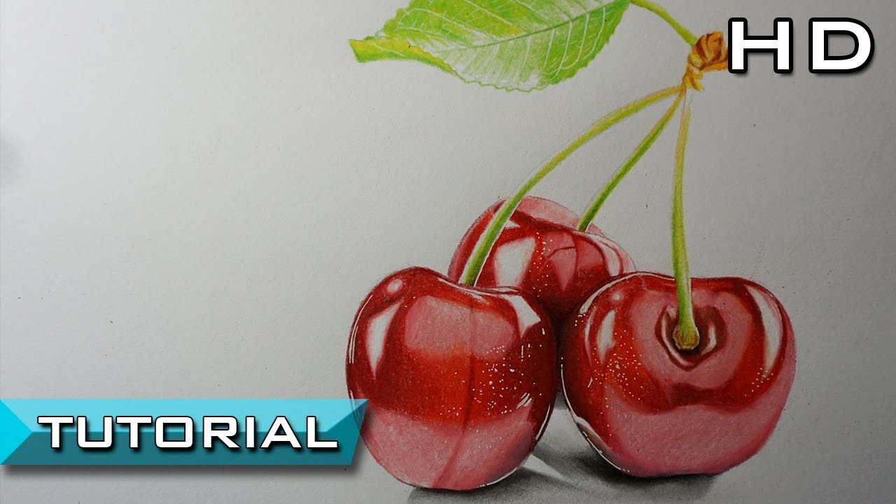 1280x720 How To Draw Cherries With Colored Pencils Step By Step