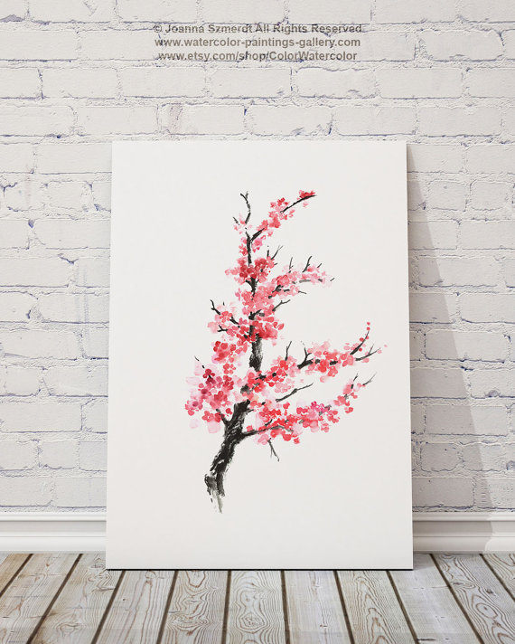 570x712 Cherry Blossom Tree Drawing Abstract Ink Flower Cherry
