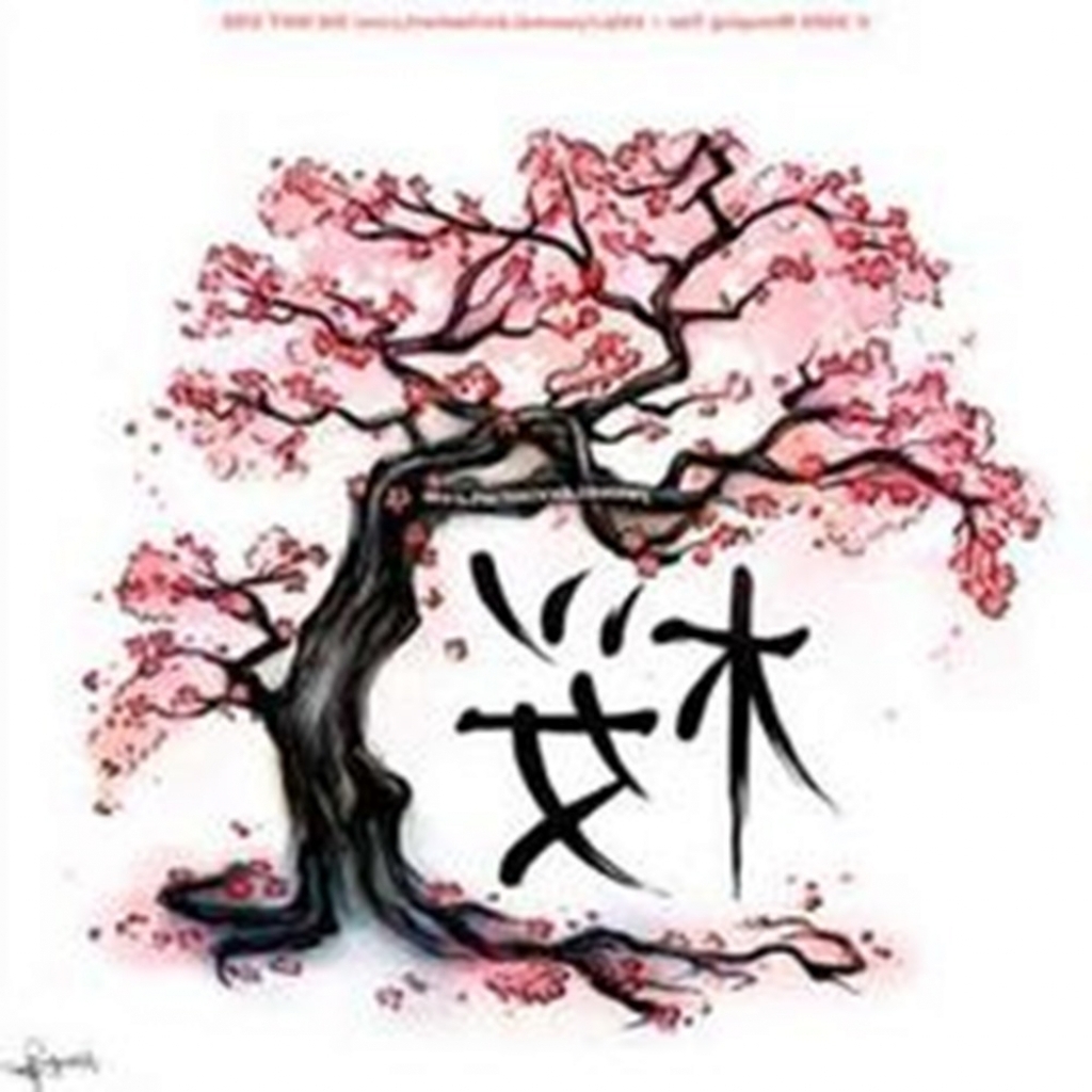1024x1024 Cherry Blossom Tree Drawing Cherry Blossom Drawing Best Images