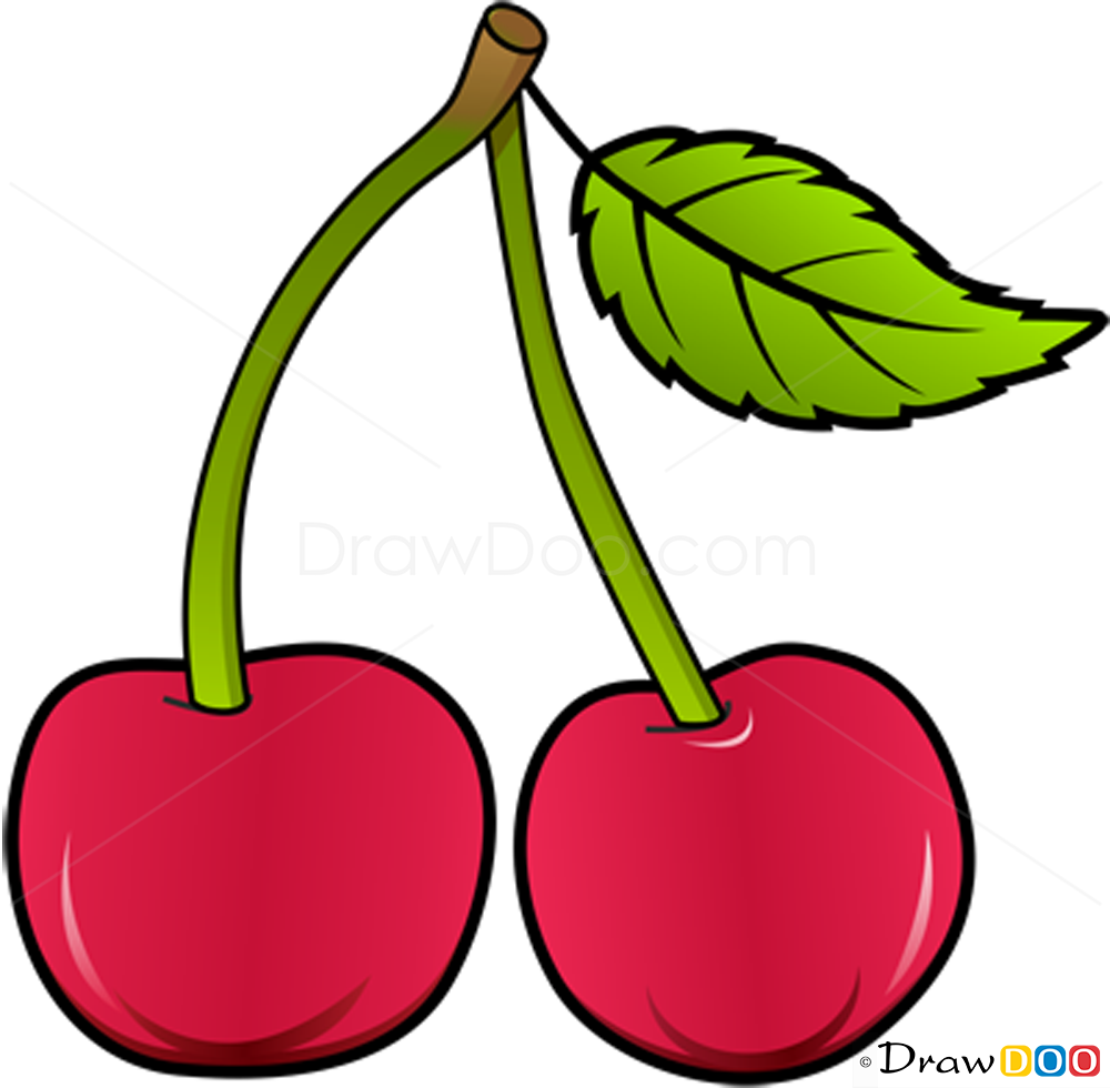 1000x980 How To Draw Cherry, Fruits