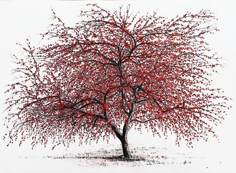 770x565 Saatchi Art Study Of A Choke Cherry Tree Drawing By Glenn Boyles