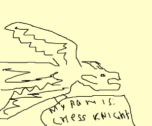 300x250 Dragon Chess Knight (Drawing By Mykolas Auglys)
