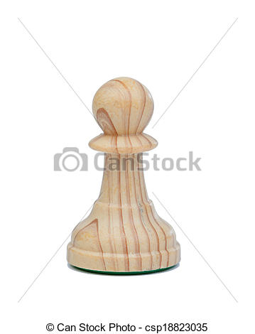 359x470 The Pawn. Wooden Chess Piece Isolated On White Background Drawings
