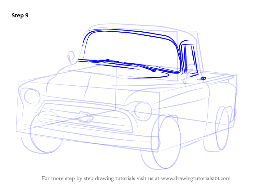 843x596 Learn How To Draw A 1955 Chevy Truck (Trucks) Step By Step