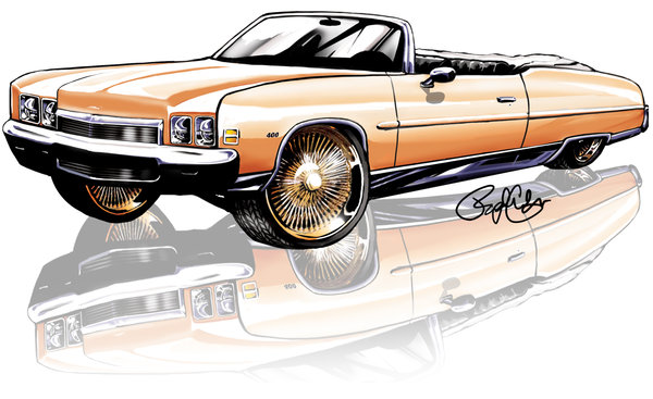600x367 Chevy Donk Wacom Drawing By Raphael Colon