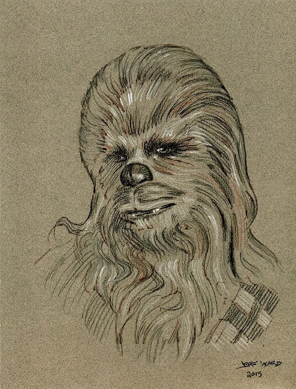 596x782 Chewbacca Star Wars Drawing By Jeff Ward