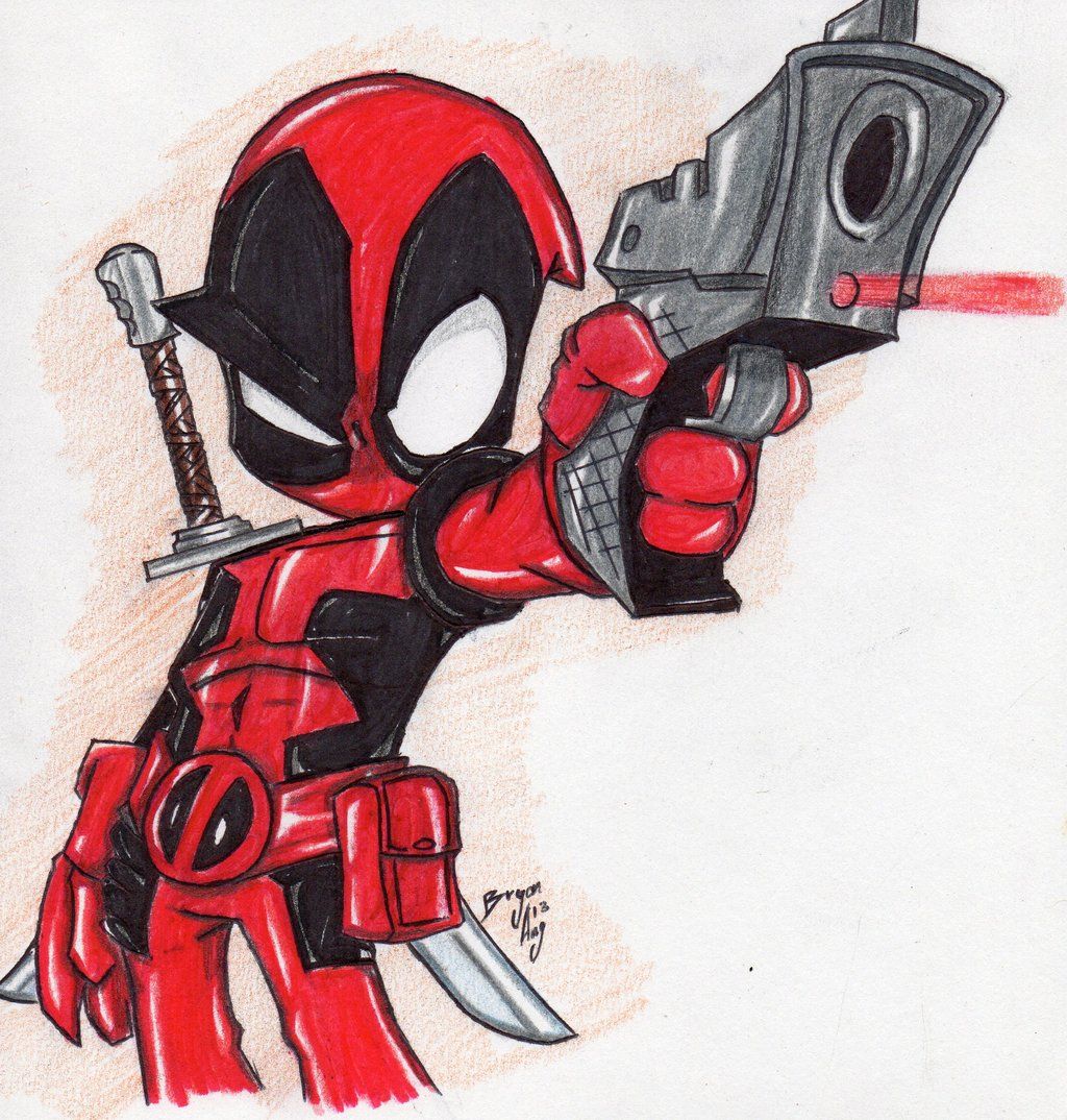 1024x1074 Chibi Deadpool By On @