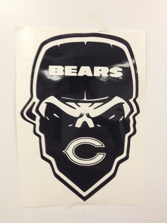 570x760 Chicago Bears Skull Decal Free Shipping