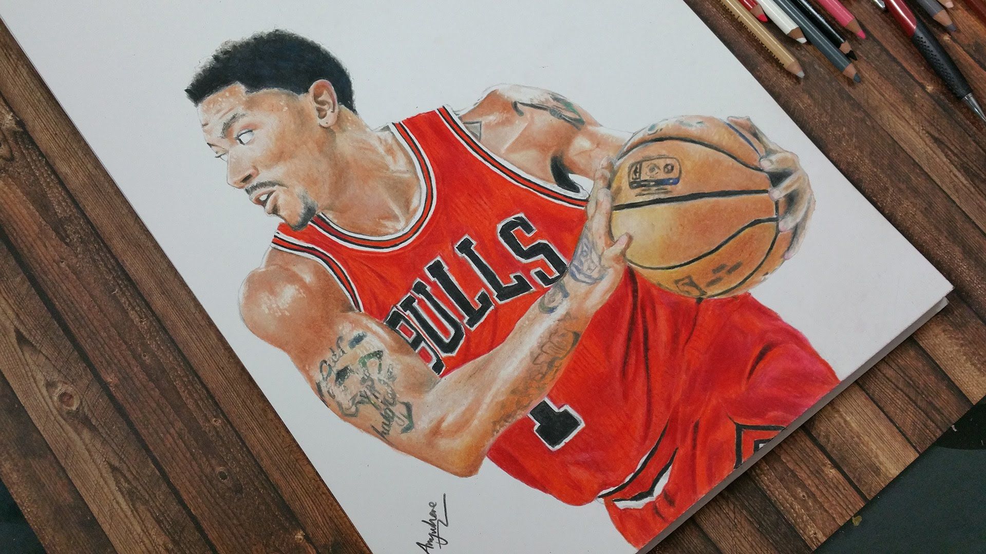 1920x1080 Drawing Derrick Rose