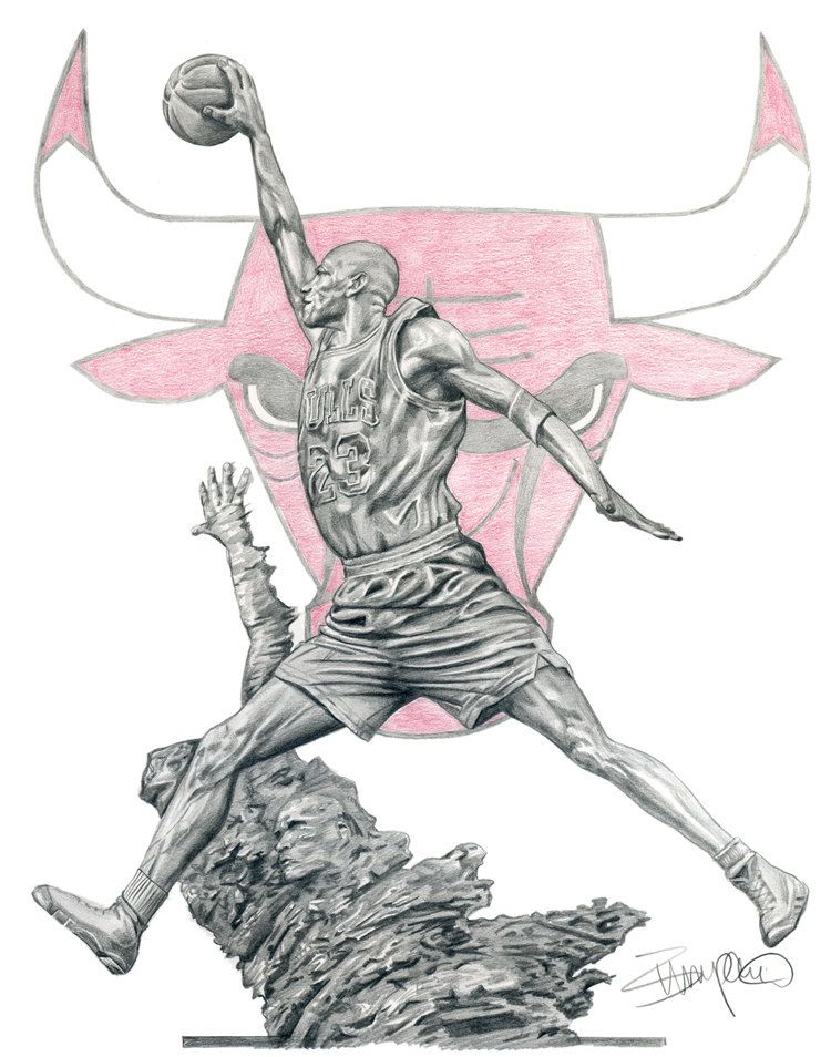 750x954 Michael Jordan Statue Chicago Bulls Pencil Drawing