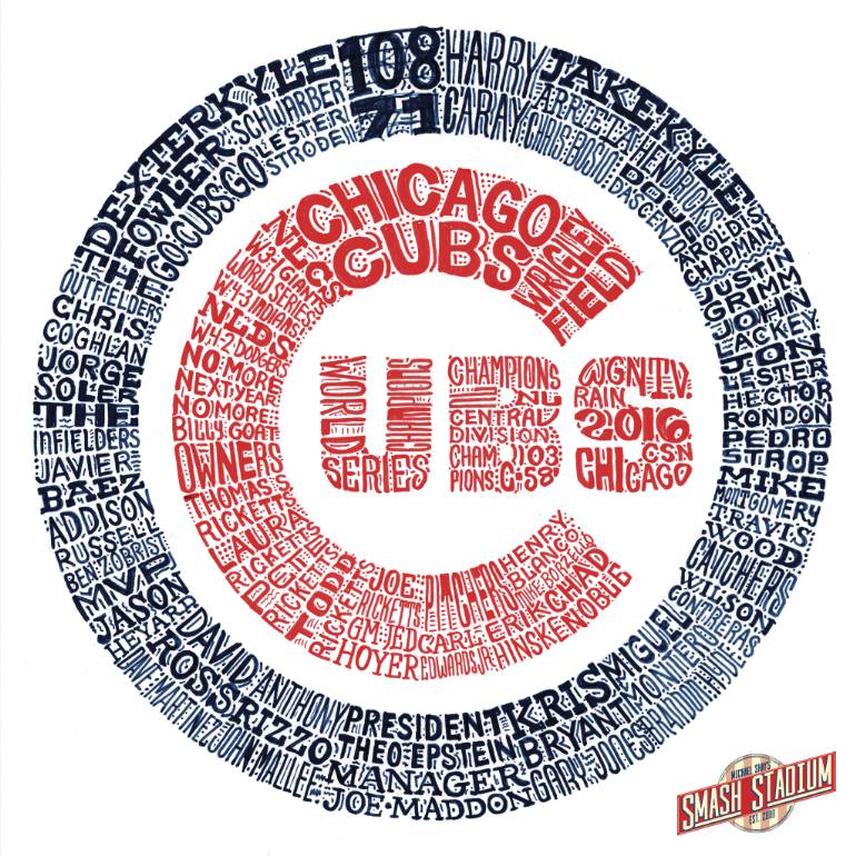 770x770 Saatchi Art Chicago Cubs 2016 World Series Typography Drawing By