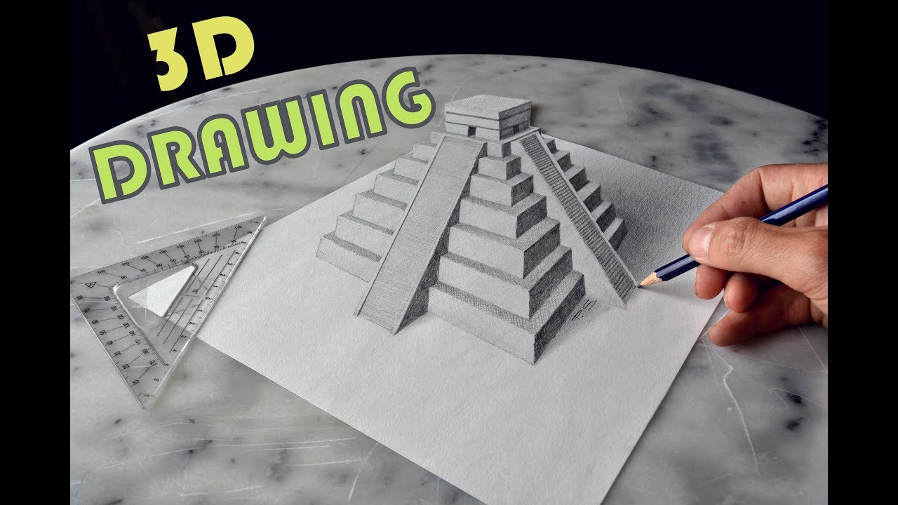 1280x720 Drawing Chichen Itza Mexico 3d Trick Art