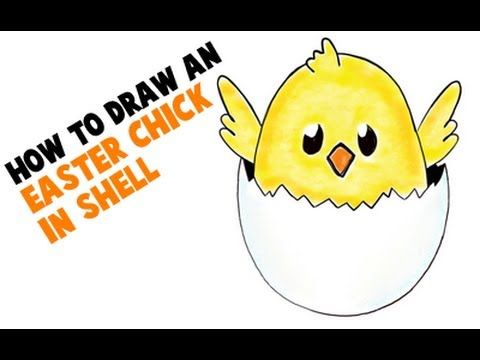 480x360 How To Draw A Baby Chick In An Egg Shell For Easter Drawing