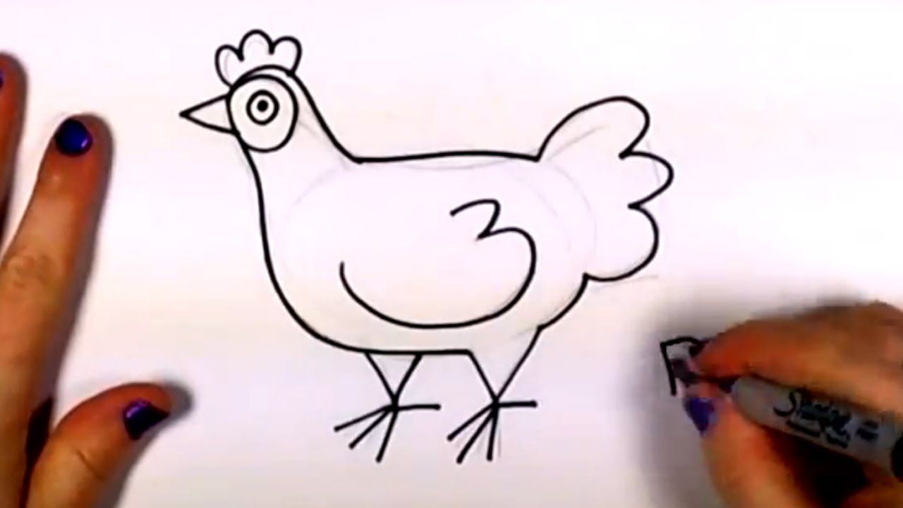 1280x720 How To Draw A Chicken Step By Step