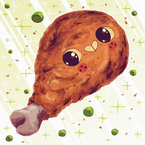 500x500 Fried Chicken ~ Kyle Fewell Food ~ Illustrations