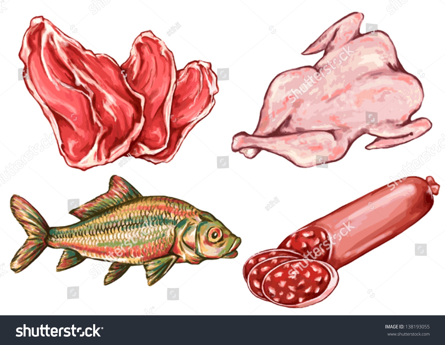 1500x1162 Local Drawing Food Nutrition Diet Animal Foodstuff Stock Vector