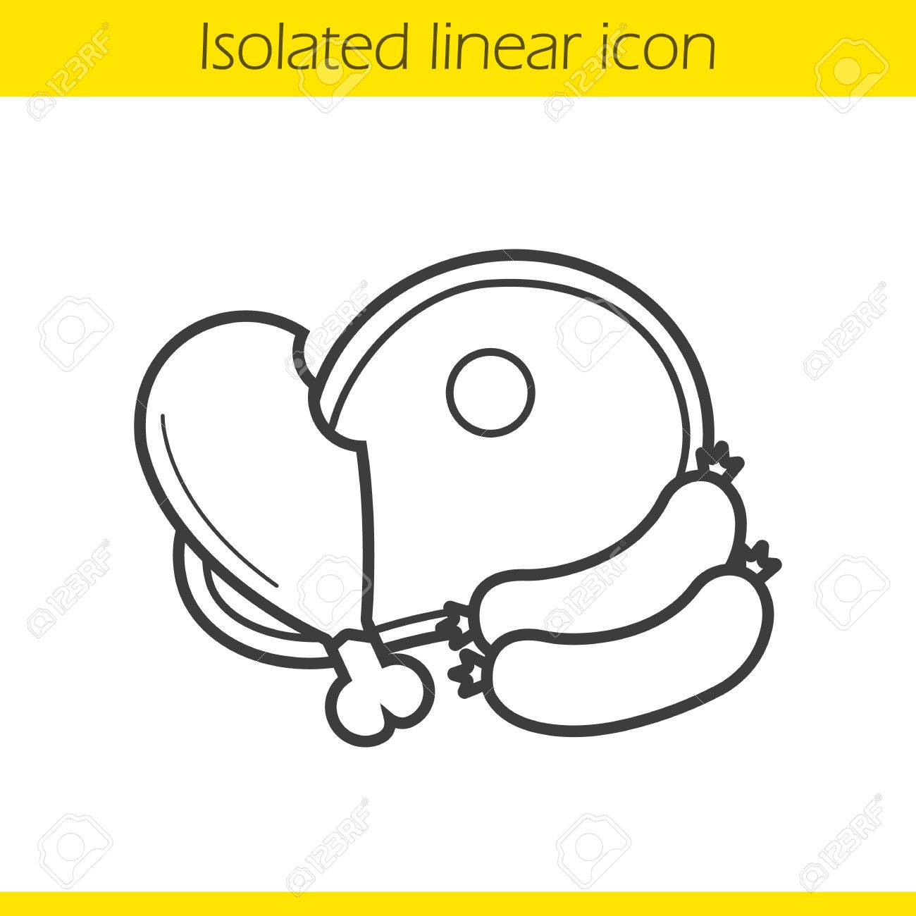 1300x1300 Meat Products Linear Icon. Thin Line Illustration. Chicken Leg