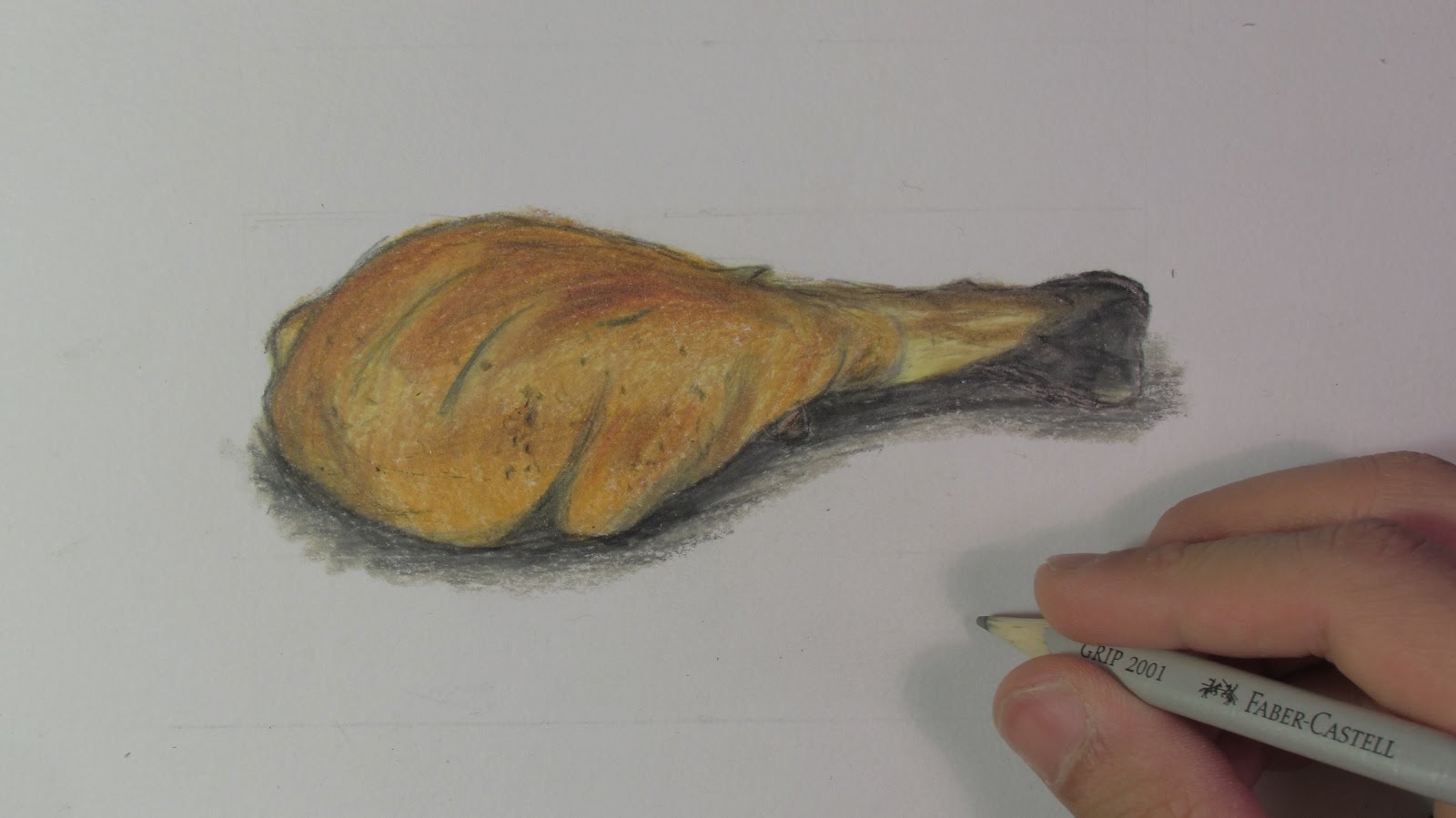 1600x899 Realistic Chicken Leg (Speed Drawing)