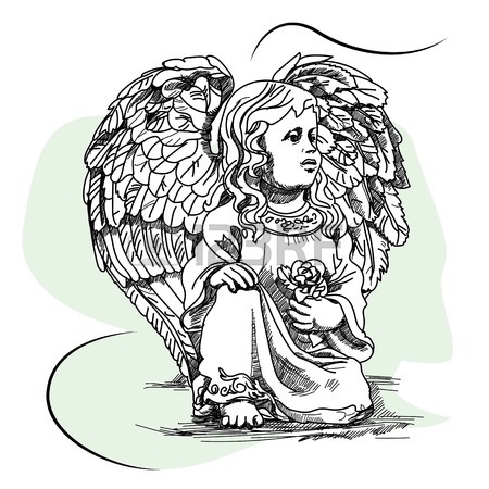 450x450 Marble Sculpture Of A Religious Sleeping Angel Child With Wings