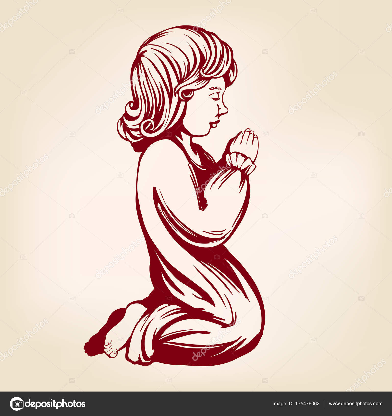 1600x1700 Girl Child Praying On His Knees , Religious Symbol Of Christianity