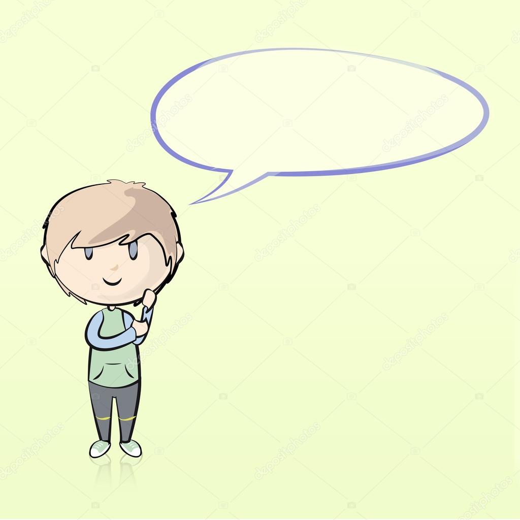 1024x1024 Child Thinking In A Cloud Sign. Vector Illustration. Stock