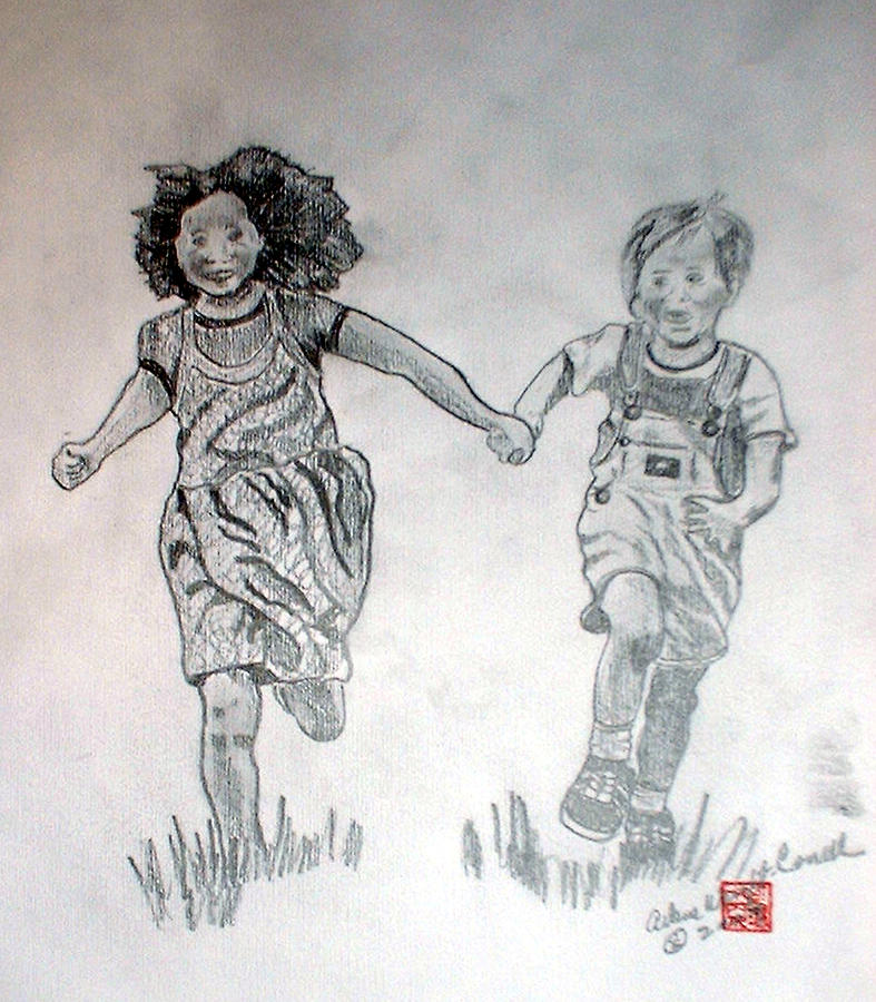 787x900 Childhood Friends Drawing By Arlene Wright Correll