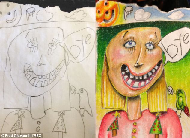 634x463 Children's Drawings Become Hit After Father Colours Them