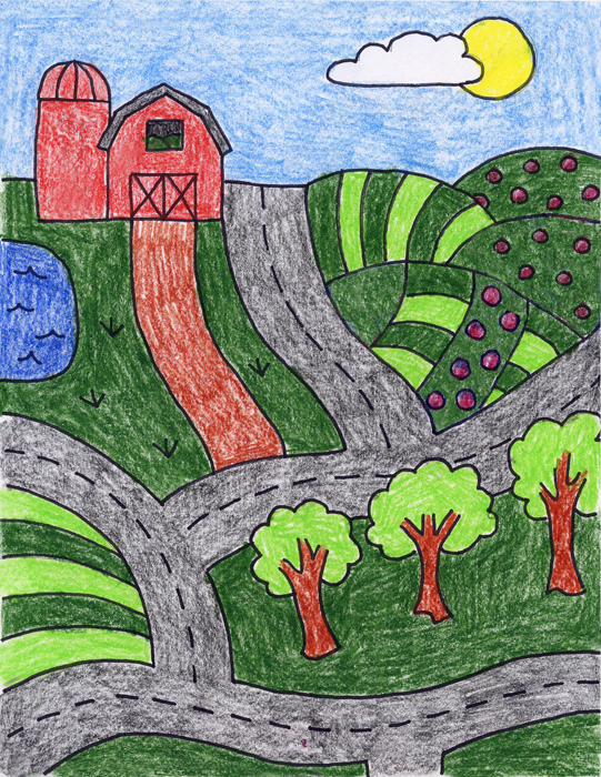 541x700 Draw A Farm Farm Art, Farming And Pdf