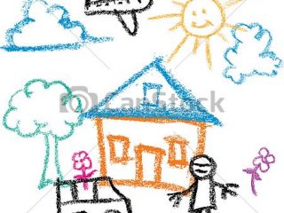 320x240 Kid Drawing Clip Art Kids Draw Kids Crayon Drawing Of Sunny Day
