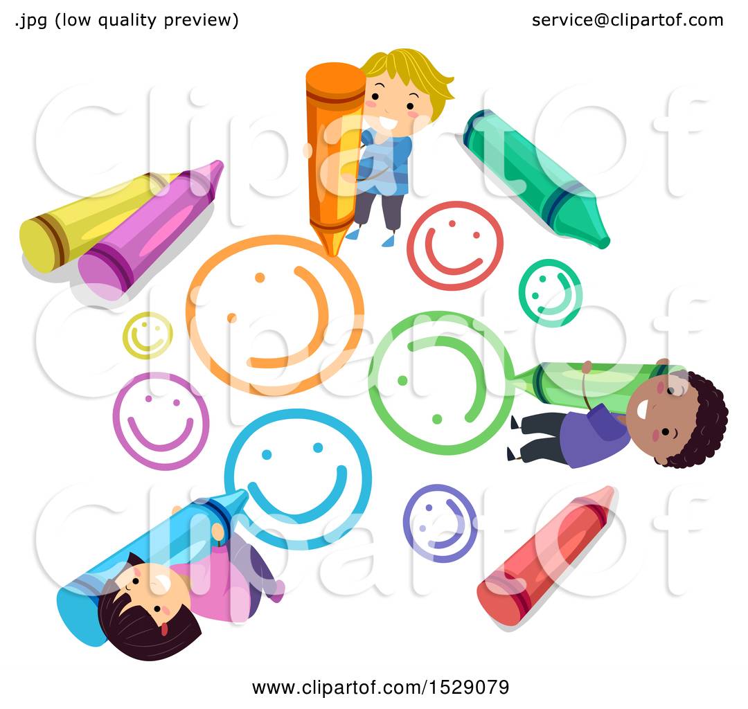 1080x1024 Clipart Of A Group Of School Children Drawing Smiley Faces
