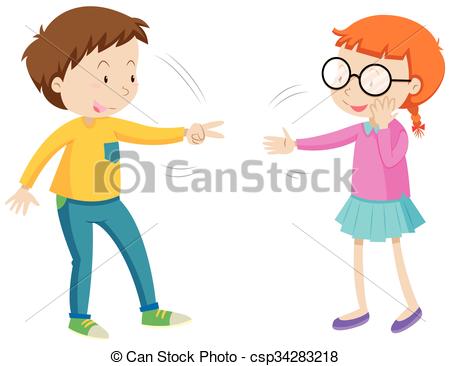 450x366 Children Playing Rock Paper Scissors Illustration Vector Clip Art