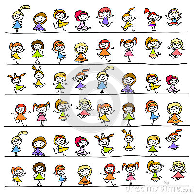 400x400 Hand Drawing Cartoon Character Happy Kids Hand Drawn Cartoon