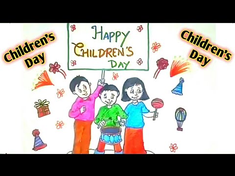 480x360 How To Draw Children's Day Drawing