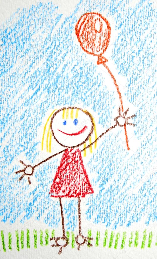 621x1023 Children's Drawing Stock Photo Otrada