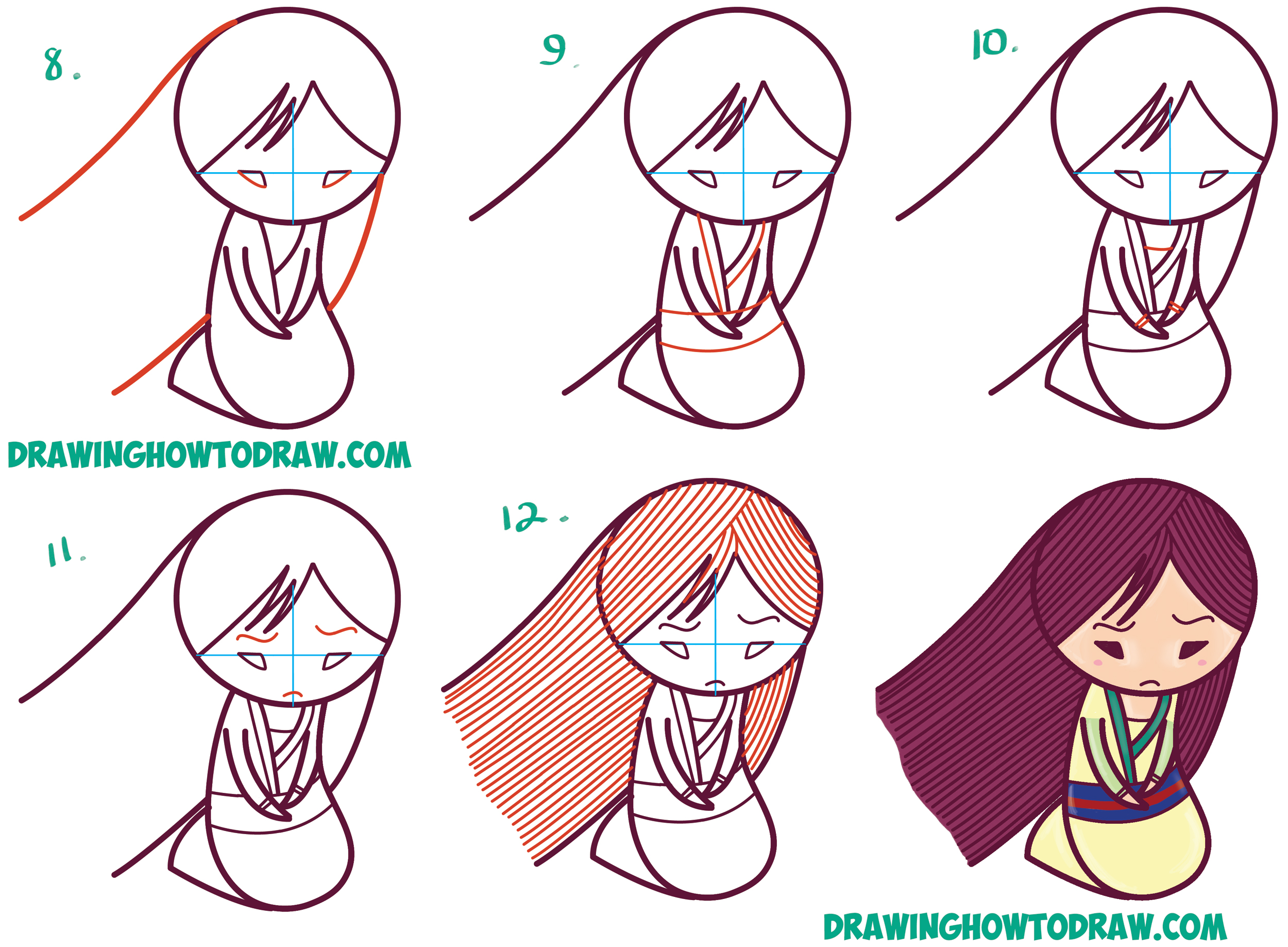 2500x1837 How To Draw Cute Kawaii Chibi Mulan The Chinese Disney Princess