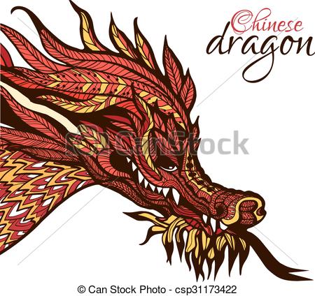 450x424 Hand Drawn Dragon. Hand Drawn Chinese Dragon Head With Vector