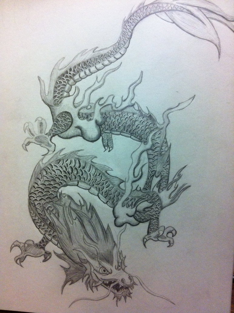 772x1034 Chinese Dragon Pencil Drawing By Xarbak