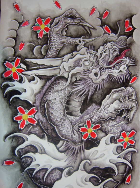 580x777 Dragon Design By Brokenpuppet86 On Ink And Art